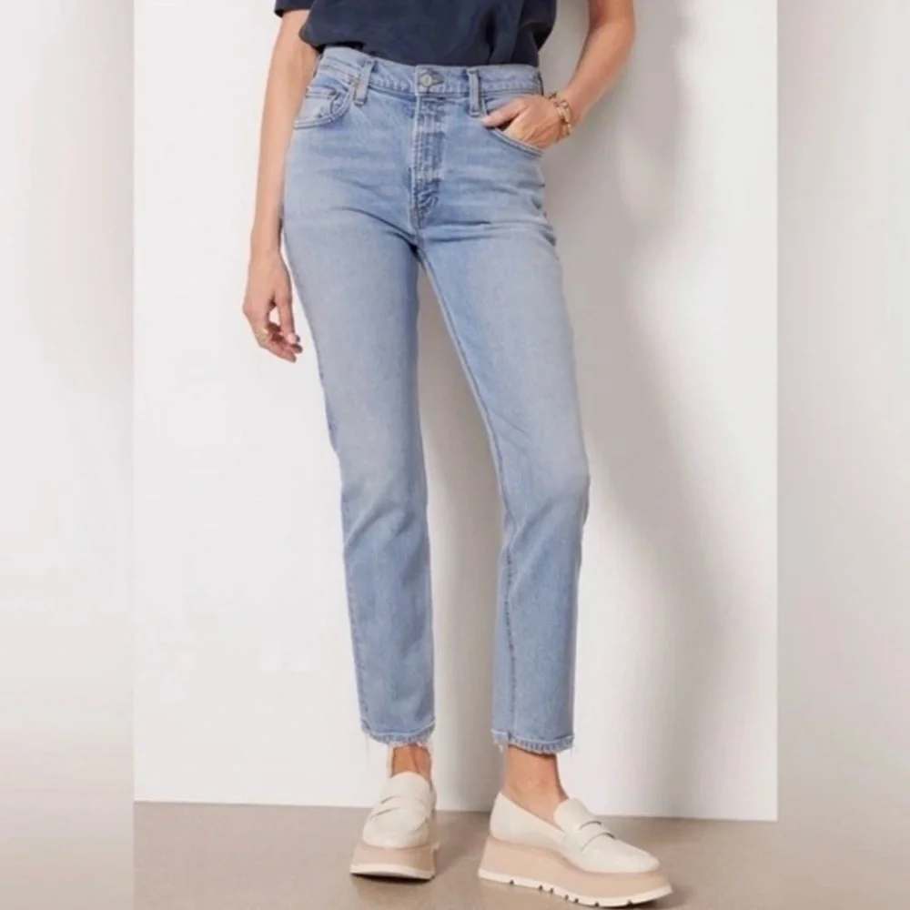 Agolde Women's 28 Willow Mid Rise Slim Crop Jean Denim Classic Straight Stretch